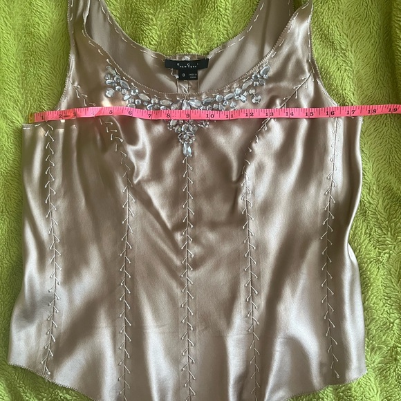 Gold Embellished metallic, iridescent, 100% Silk Camisole Size Large 💎 - Picture 9 of 9